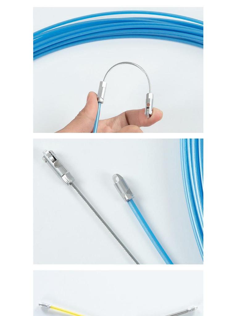 Electrician Pull Wire Threader with Roller Head for Concealed Wire Conduit