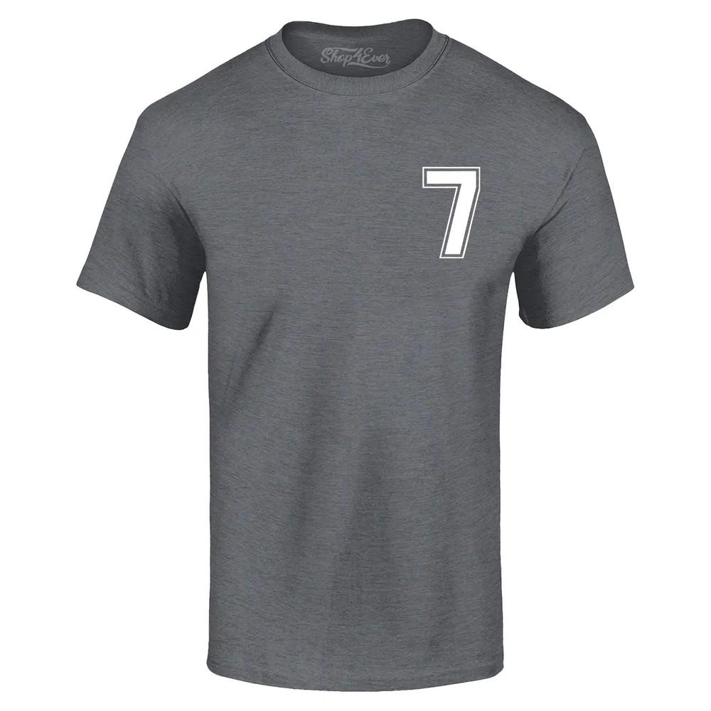 

7 Seven Pocket Varsity Number T-shirt Funny Number Meme Shirt 2XL