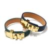 Trendy Punk Lychee Grain Single Loop Leather Belt Buckle Alloy Pu Bracelet Hot Selling Bangle