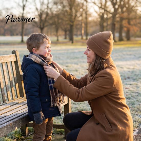 Warm Lightweight Velvet Scarf Double Sided for Kids, Soft Thickened Plaid Neck Warmer Easy to Tuck Boys and Girls, Comfortable Wrap Winter Outdoor
