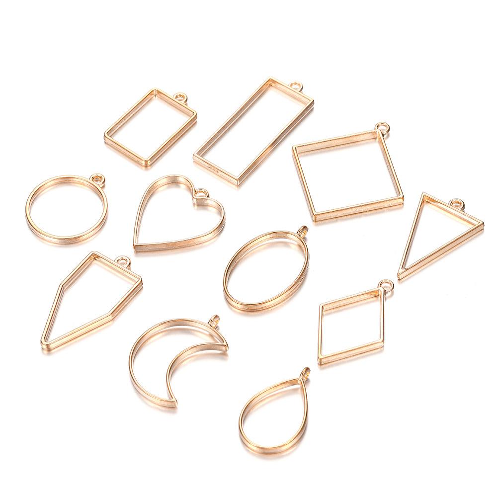 

11 шт./лот, металлические геометрические полые рамки, рамки, рамки, формы, УФ-формы для эпоксидной смолы для изготовления ювелирных изделий своими руками