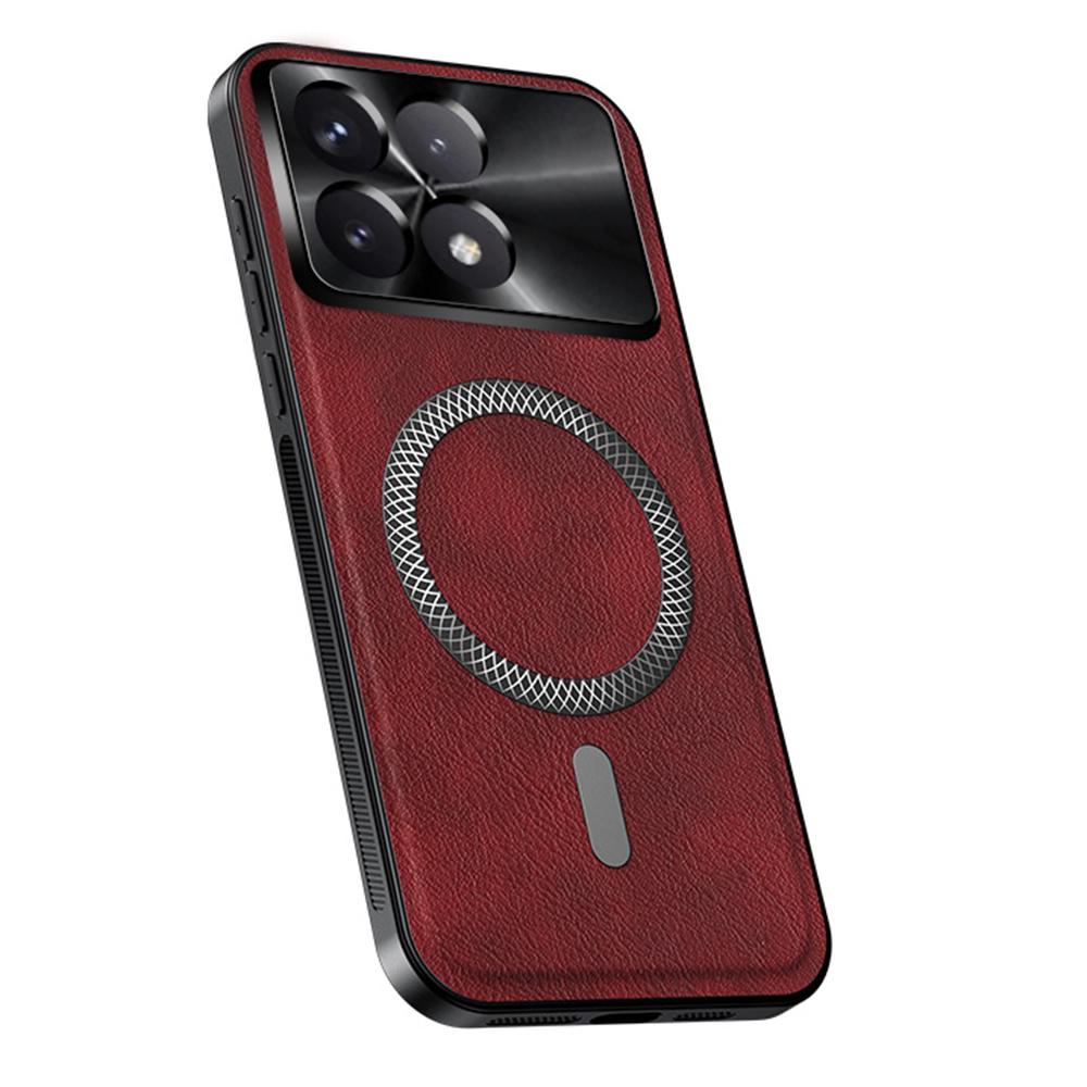 For Xiaomi Redmi K70 5G/Poco F6 Pro 5G Case Compatible with MagSafe PU TPU PC Phone Back Cover with Metal Lens Frame
