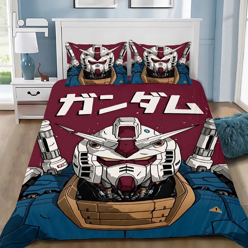 Soft Duvet Cover Pilowcase Mecha GundamS Beding Set Anime Adult People Boy Girl Bedrom Decoration Children Gift Single Double Large Sized Dimensions