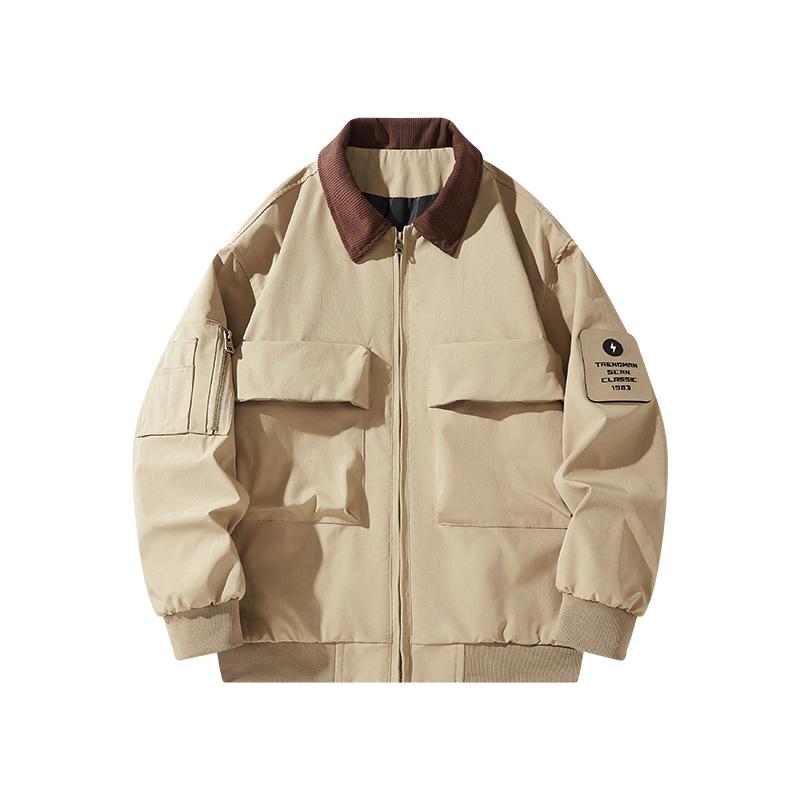 American Retro Workwear Baseball Jacket Loose Hunting Suit Pilot Jacket