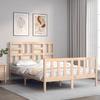 VidaXL Bed Frame with Headboard 140x190 Cm Solid Wood 3193056