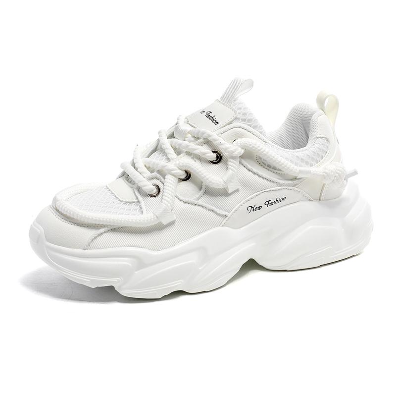 INS Hot Sales Chunky Sneakers Women Thick Sole Jogging Sports Shoes Men Mesh Breathable Platform Dads Shoes Male Walking Shoes