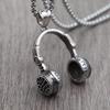 Punk Hip Hop DJ Music Headphone Pendant Necklace Long Chain For Men Women Punk Rock Headset Necklace Male Jewelry Gift