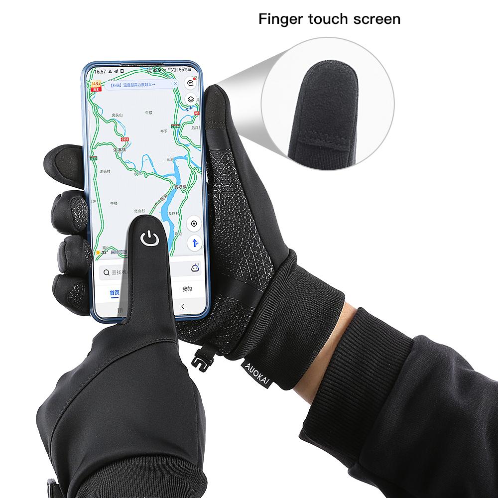 Reflective Waterproof Winter Warm Cycling Gloves for Men Women Touchscreen Thicken Sports Ski Gloves for Snow Running Motorcycle