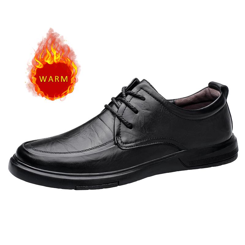 

Модные Классические Брендовые Мужские Деловые Туфли Офисные Универсальные Мужские Туфли из Натуральной Кожи Зимние Плюшевые для Поездок на Работу Хлопковые Туфли 47