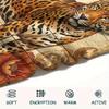 1PC Retro Floral Animal Print Flannel Blanket, High quality All Seasons, Home Decor, Warmth and Comfort, Perfect for Christmas Gifts