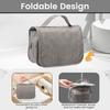 Foldable Hanging Travel Bag Polyester Portable Toiletry Washbag with Hanging Hook Waterproof Cosmetic Bag for Bathroom Storage