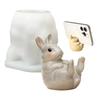 3D Flexible Rabbit Mold Silicone Soap Molds Cell Phone Stand Mold For Making Soap Resin Craft Candle Wax Clay Easter Decoration