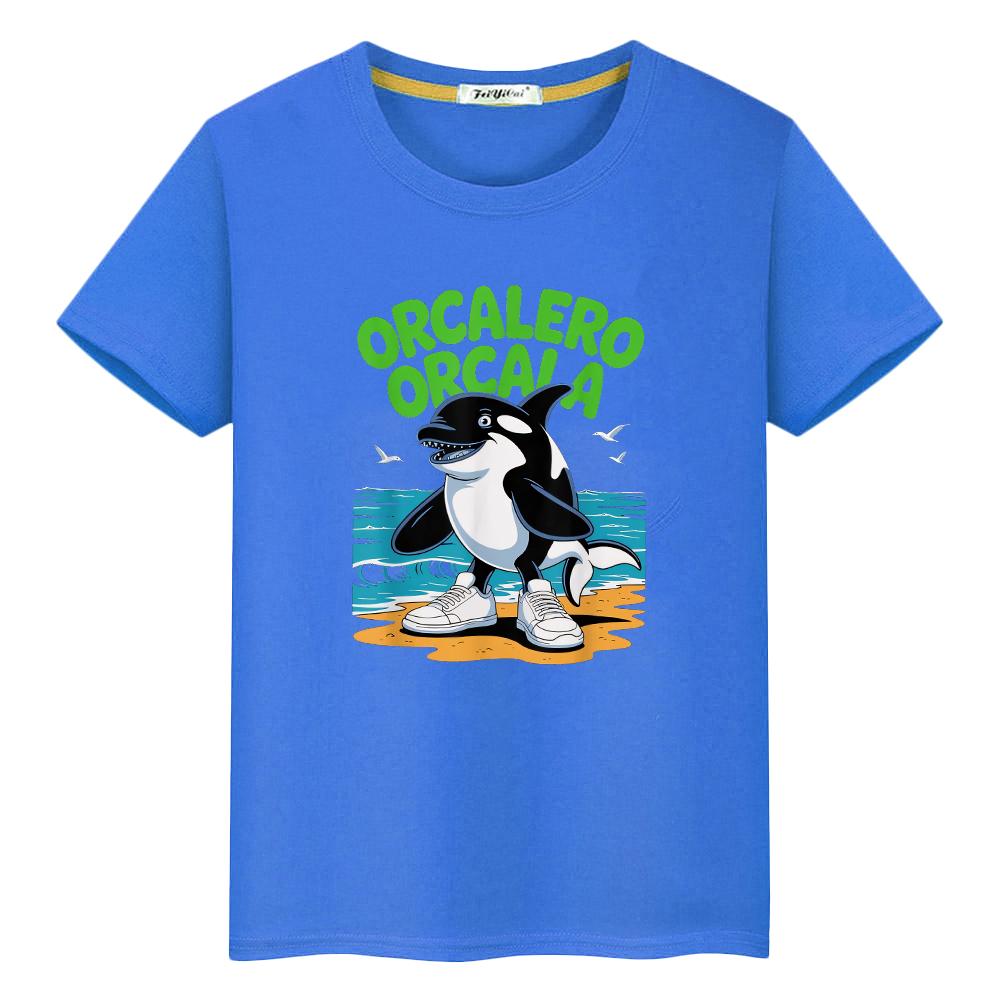 

футболка для детей мальчик 10 лет принт Italian Brainrot мультяшные топы 100% хлопок футболки аниме короткий y2k one piece детская одежда девочки 150 синий