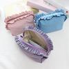 Ruffle Cosmetic Bag Multi-Color Cute Makeup Pouch Zipper Travel Portable Toiletry Organizer Bag For Women Girls