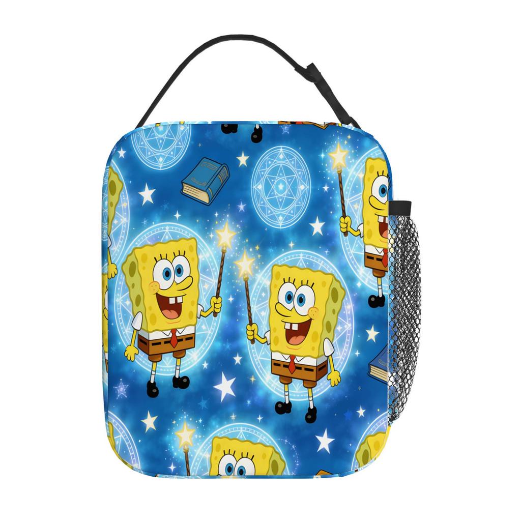 Wizard SpongeBob SquarePants Lunch Box Reusable Thermal Food Bag for School Picnic