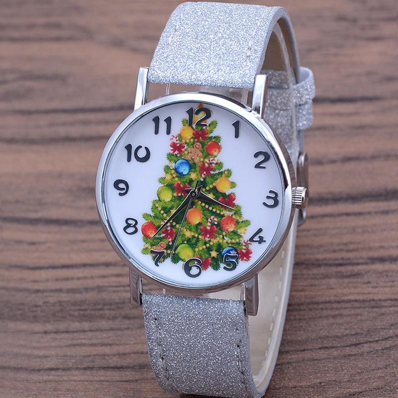 Christmas Tree Women's Watches Casual Quartz Wristwatches Bright Color Leather Strap Watches Cute Ladies Watch Gift Reloj Mujer