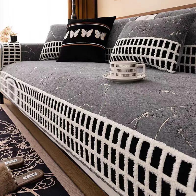 Modern And Simple Chenille Sofa Cushion Four Season Universal Anti Slip And Dustproof For Living Room Decoration Sofa Cushion