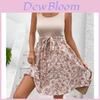 Elegant Sleeveless Aline Dress With Colorblock Splicing And Floral Print Design For Summer Office Wear