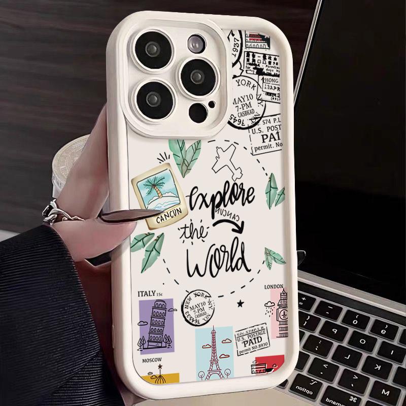 Signboard Print Matte Case For iPhone 16 Pro Max 15 Plus 14 Pro 13 12 11 XS XR 8 7 Shockproof TPU Soft Phone Cover Shell