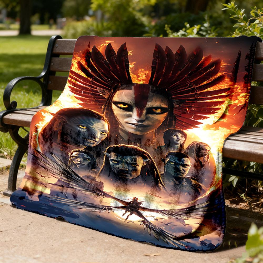 1pc Avatar Outdoor Personalized Flannel Blanket, Soft, Lightweight Personalized Flannel Blanket, Digital Printing,