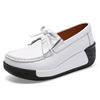 Leichte Mode Dicke Sohle Plateau Schuhe Damen Echtes Leder Hohe Qualität Keilabsatz Schuhe Damen Weich Rutschfest Mutter Schuhe
