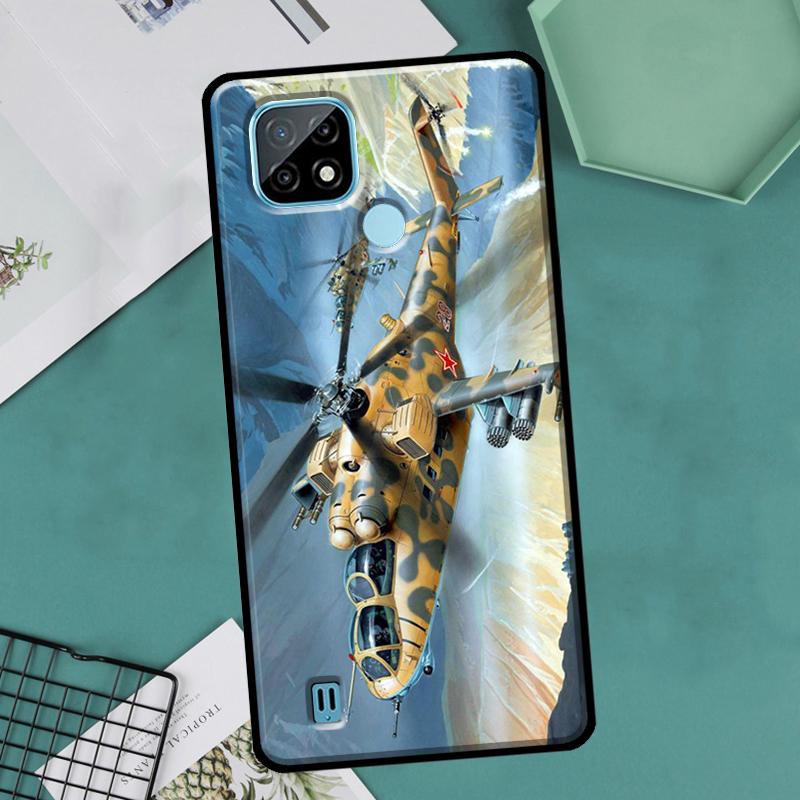 Mil Mi 24 Hind Helicopter Case For OnePlus Nord 2 9 10 Pro 9R 10R 8T Cover For Realme GT Master Neo 2 3 8i 9i 8 Pro