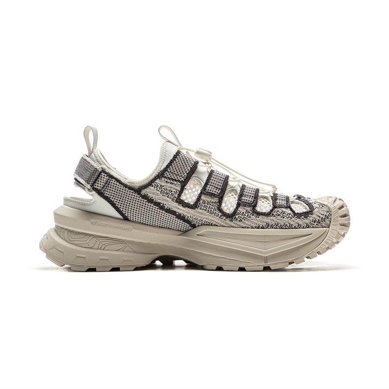 Li Ning Outdoor CF Tracing, Wenchuan Fabric Breathable Abrasion Resistant Low Top Hiking Shoes Unisex Ecru AHLV001-2