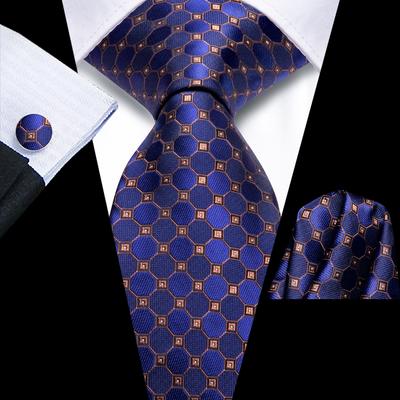 Mens Ties Pentagonal Lattice Tie Necktie Set