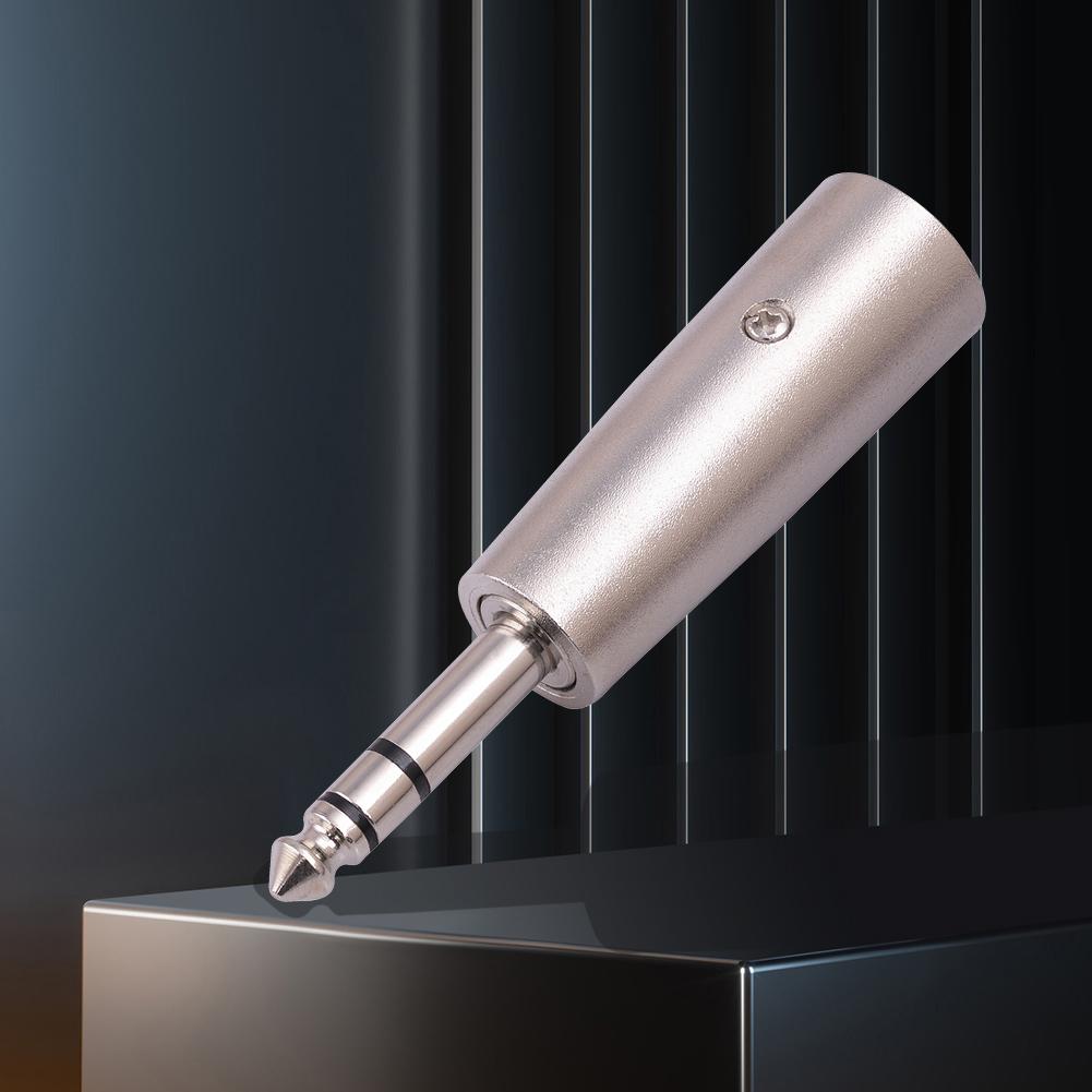 1/2pcs Stereo Microphone Adapter Connector Metal Casing 6.35mm Male To XLR Male Adapter Converter Nickel-Plated Connector