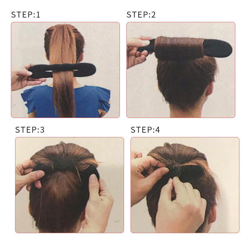 Esponja espesa versátil para peinados con moños y rizados - Accesorio para el cabello de mujer