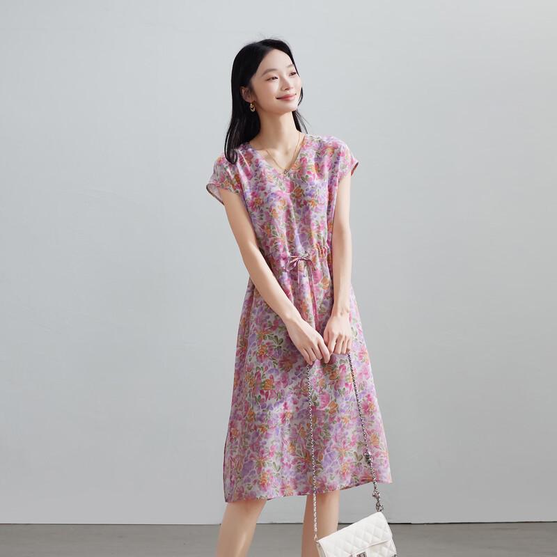 SOFSIL 2026 Summer French Floral V-Neck Midi Dress