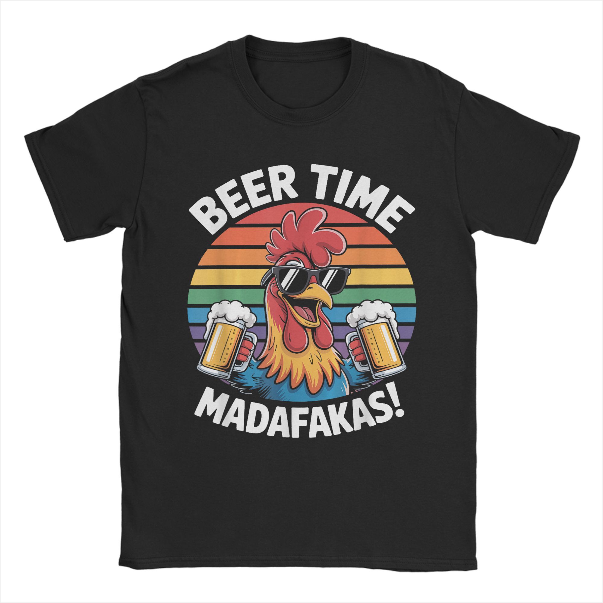 Men Beer Time Madafakas T Shirt  Cotton Clothing Funny Short Sleeve Crewneck Tees Plus Size TShirt S