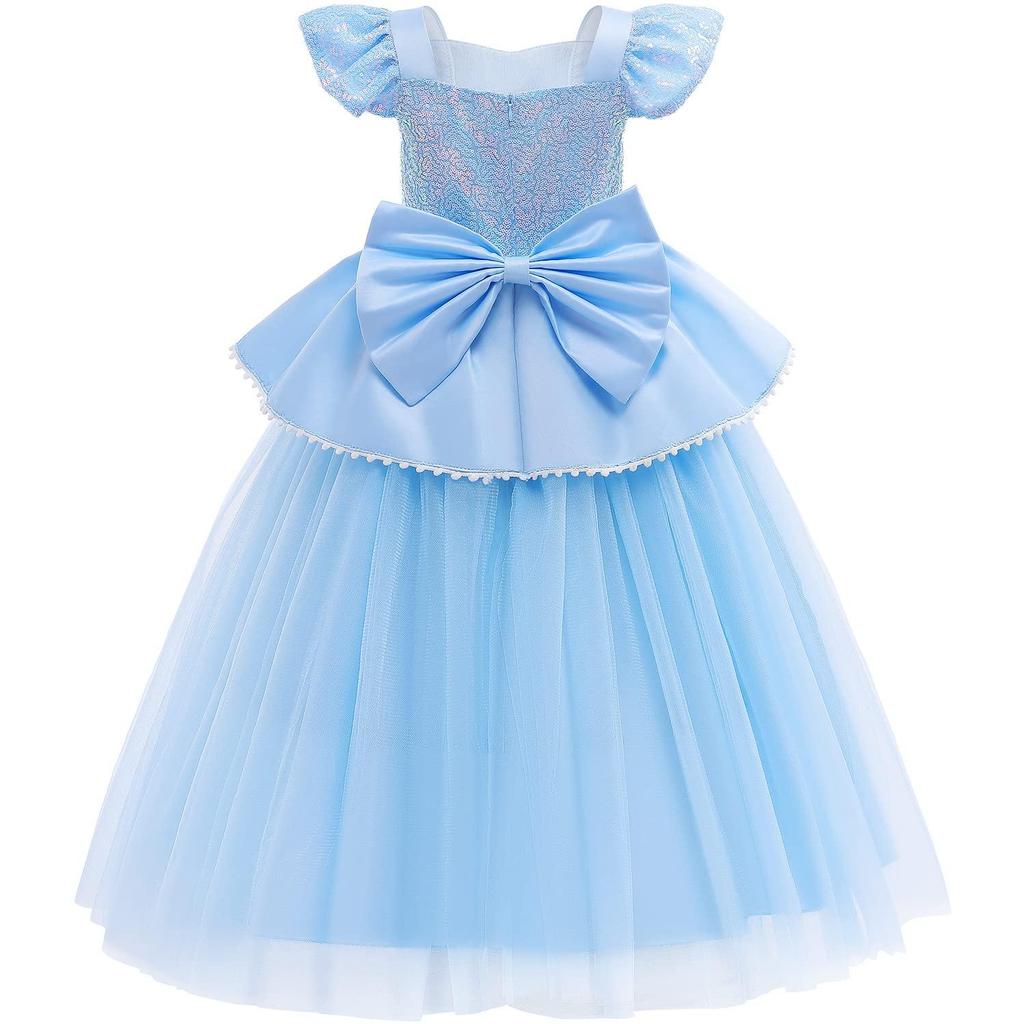 Girls Princess Costumes Puff Sleeve Fancy Birthday Party Dress Up With Accessories