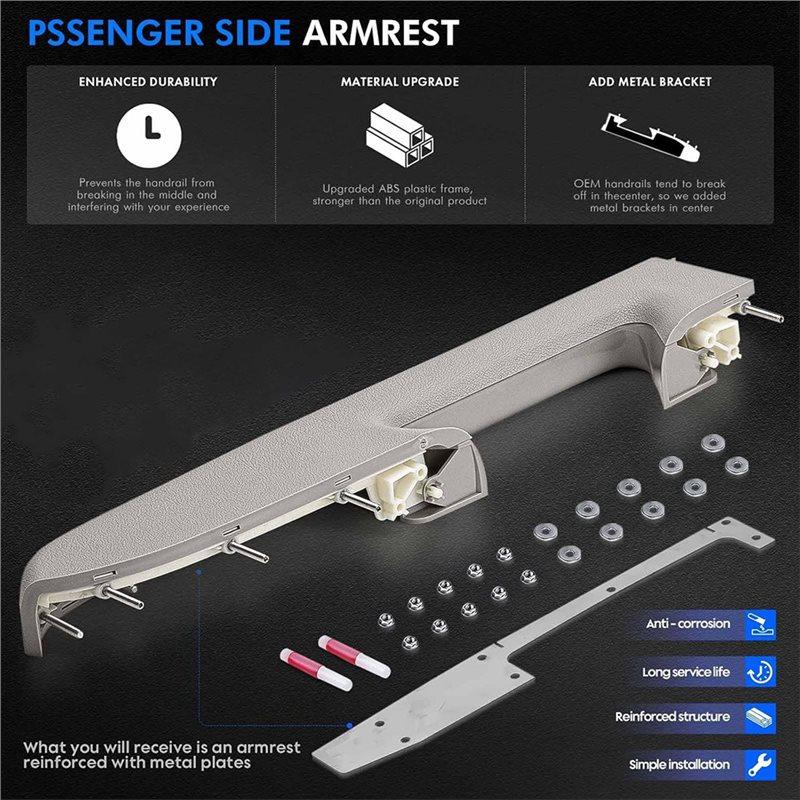 Для Chevy Silverado 1500 2500HD 3500HD 2010-2014 Для GMC Sierra 1500 2500 Подлокотник Передний Правый Ремонтный Комплект 22818471 серый