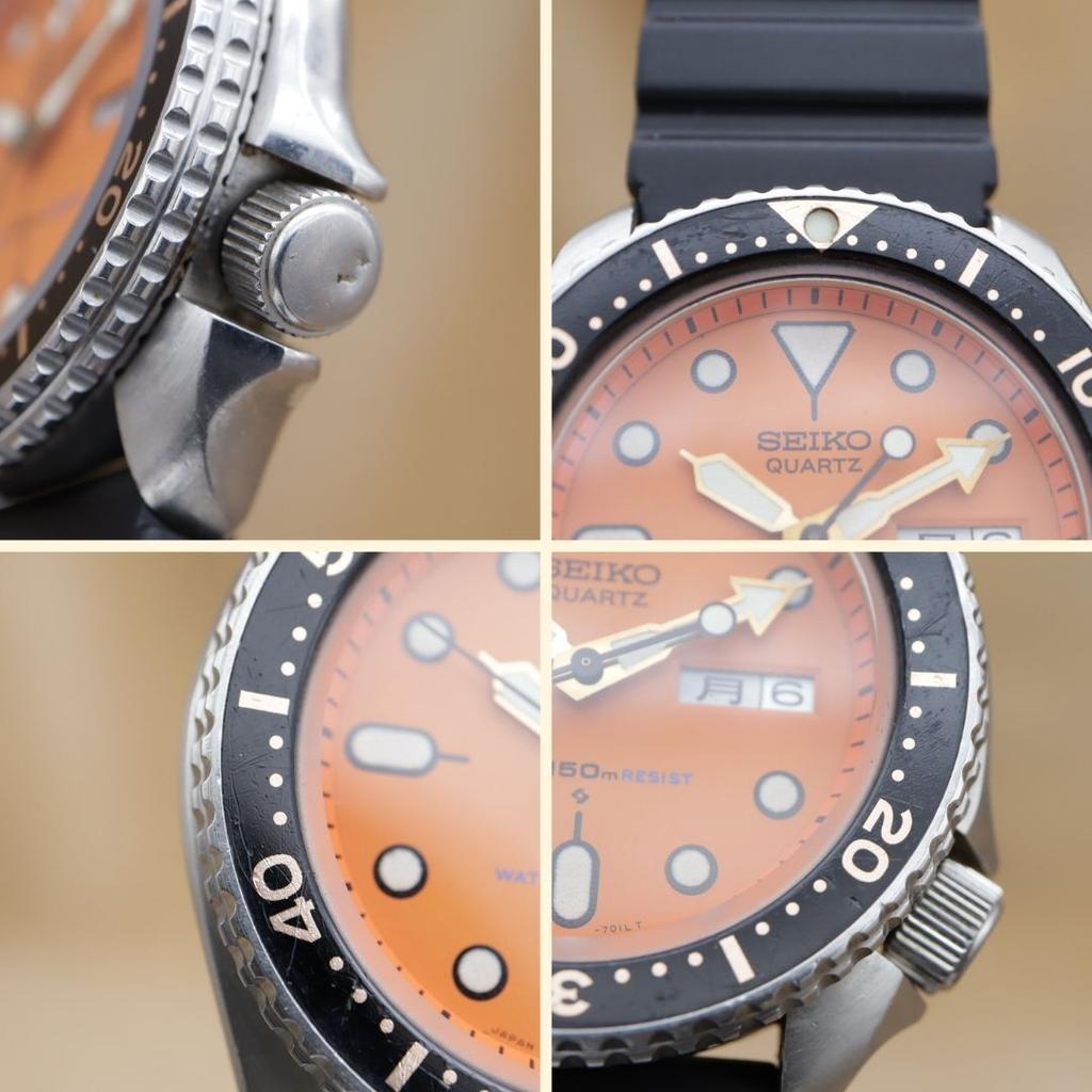 SEIKO Diver Orange Boy 150m Quartz 42mm 1981 Battery Replaced CH612 7548-7000 Men's [6-Month Warranty]