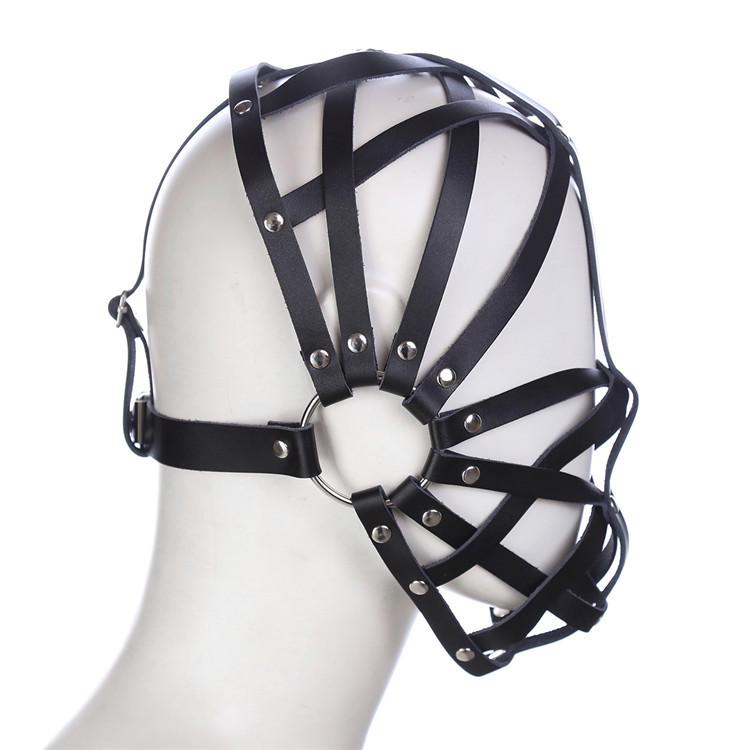 Harness BDSM  Sex Mask Adult Toys Fetish Sex Toys Slave Headgearleather Head Covering