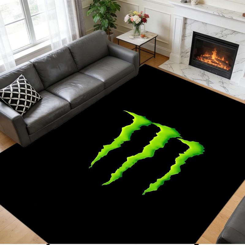 Monster Energy Druck Kristall Samt Plüsch Teppich Anti?Slip-Verschleiß?Robuster Bodenbelag Teppich für Innenbereich Haushalt Heimdekoration