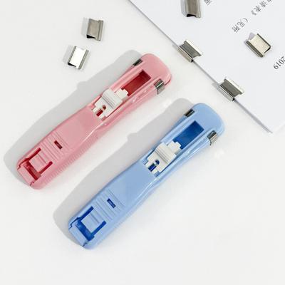 Paper Clip Pusher Set, No Hole Punching Clip Dispenser, Lightweight PC Plastic Shell Multiple Colors Office School Use