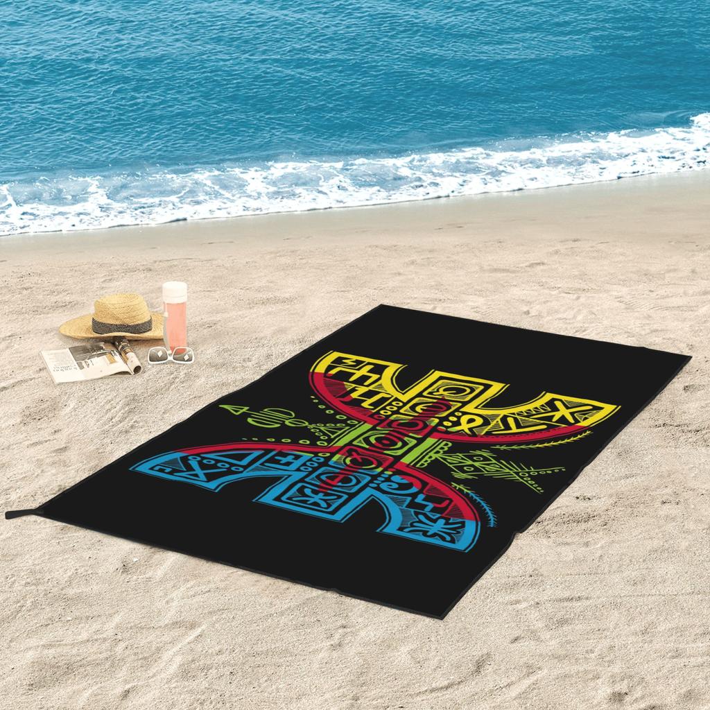 Kabyle Jewelry Amazigh Morocco Beach Towel Soft Microfiber Quick Dry Absorbent Quick Towels For Swimming