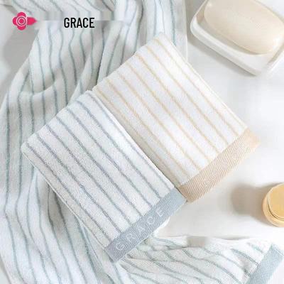 Jie Liya Pure Cotton Classic Stripe Absorbent Face Towel - Soft & Comfortable Household Gift