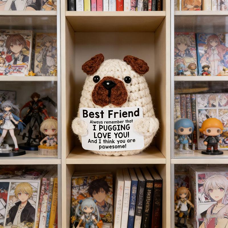 Kawaii Emotional Support Doll Positive Crochet Animal Mini Handwoven Animal Bookshelf Desk Decor Gift 41AD1W1D
