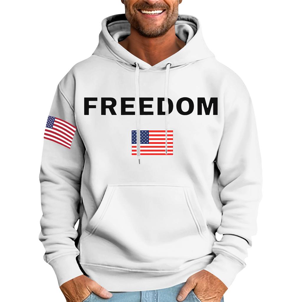 Casual Letter Print Men's Loose Hoodie