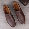 Fashion Luxury Brand Classic Man Moccasins Dress Shoes Mens Genuine Leather Dark Brown Wedding Shoes Loafers For Men Slip On Formal Flat
