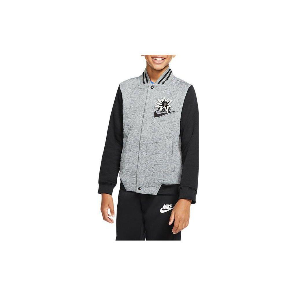 Nike Color Block Logo Print Jacket Kids jackets Gray BV3606-091