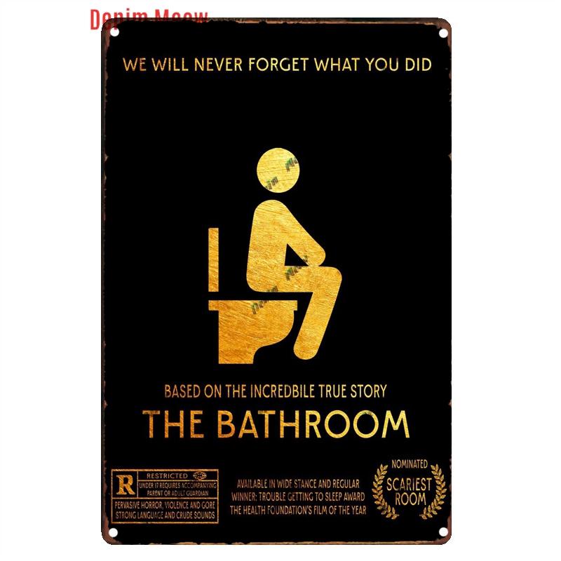 Funny Personalized Washroom, Metal Tin Signs, Vintage Toilet Sign, WC Lavatory Wall Art, Bathroom Decor, Restroom Plates, WY156