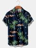 Men's casual shirt plant printed summer clothing Hawaiian short sleeved 2026 medieval vintage beach vacation top