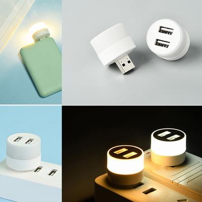USB-Steckerlampe Mobiles Aufladen Kleine Buchlampen LED Augenschutz Lesen Nachtlicht Kleines Licht mit USB-Splitter