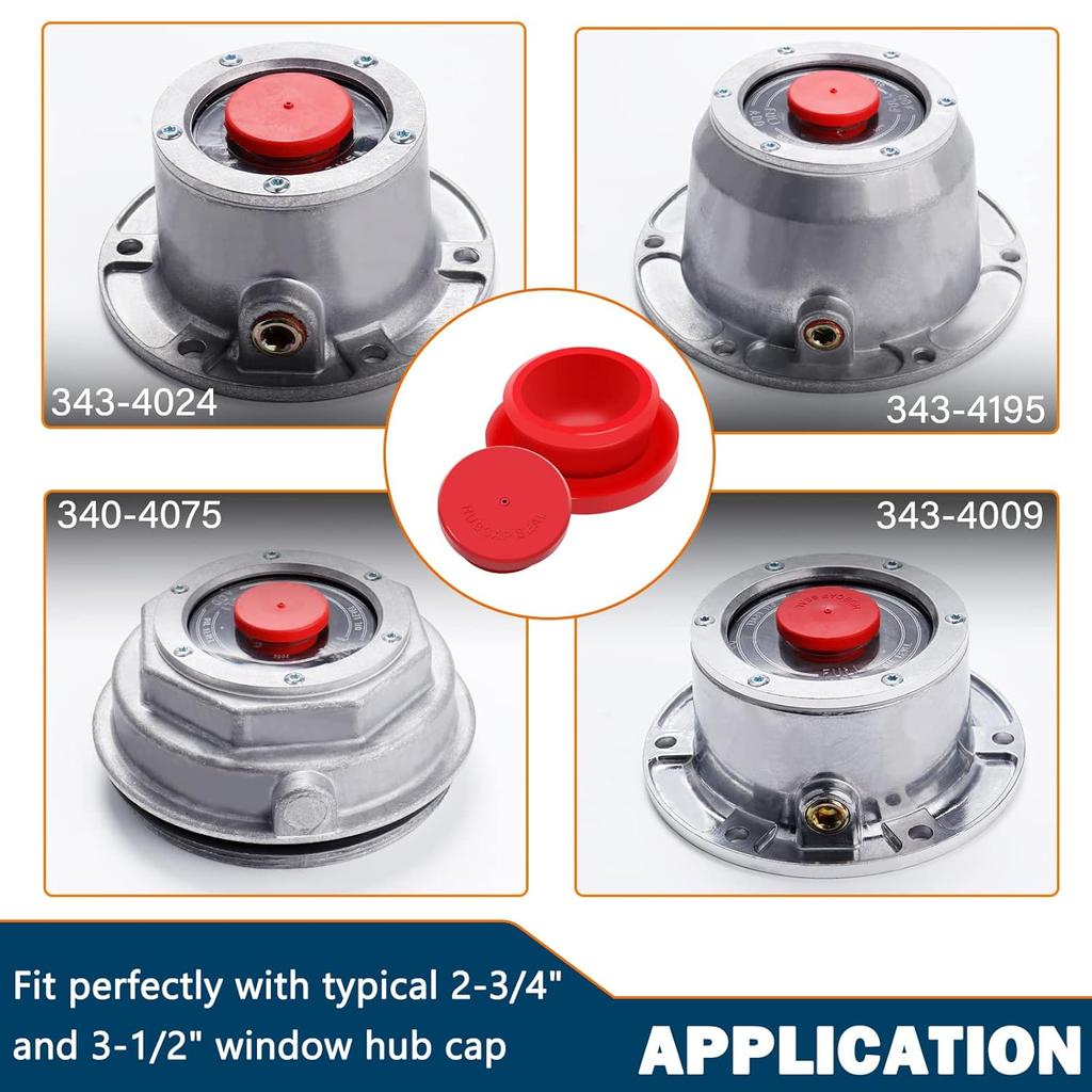 CheeMuii Hubcap Plug And Gasket Set 8 PCS 359-5990 Rubber Plugs And 4 PCS 330-3009 Gaskets Fit For Trailer Hub Cap Stemco 343-4009