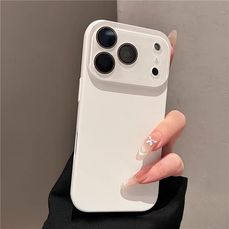 Coque de téléphone luxe en verre avec grande fenêtre pour iPhone 17 16 Pro Max Coques rigides pour iPhone 17 15 14 13 Pro Max Housse de protection pour appareil photo