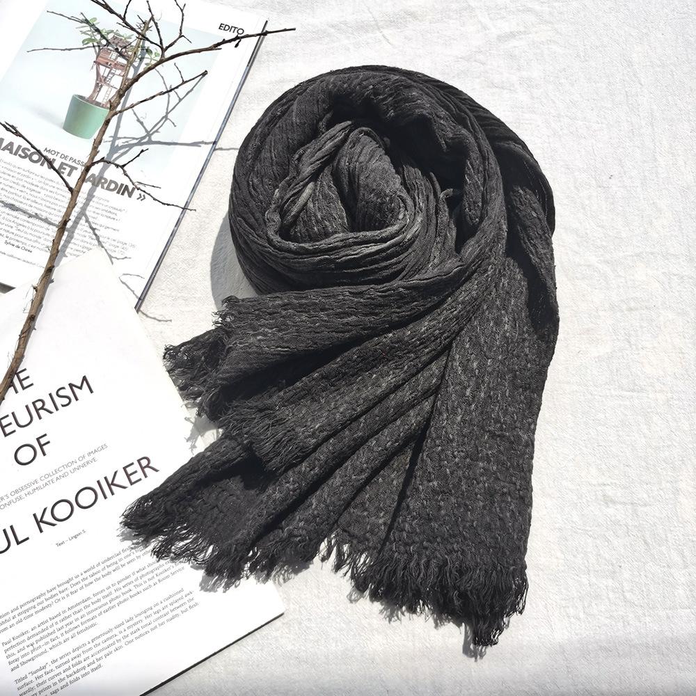 Unisex Cotton Linen Autumn Winter Men Scarf Fashion Men's Scarves Warm Neckerchief Soft Long Tassel Shawl Male Pashmina Bufandas